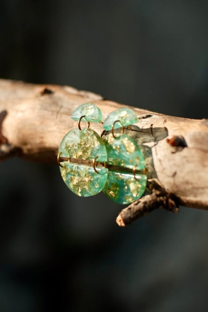 Handmade Mediterranean earrings — Hibiscus Amarillo Costa Brava photoshoot

